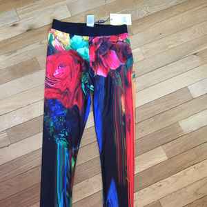 BARDOT Floral Stripes Leggings Pants Size 6 (NWT)